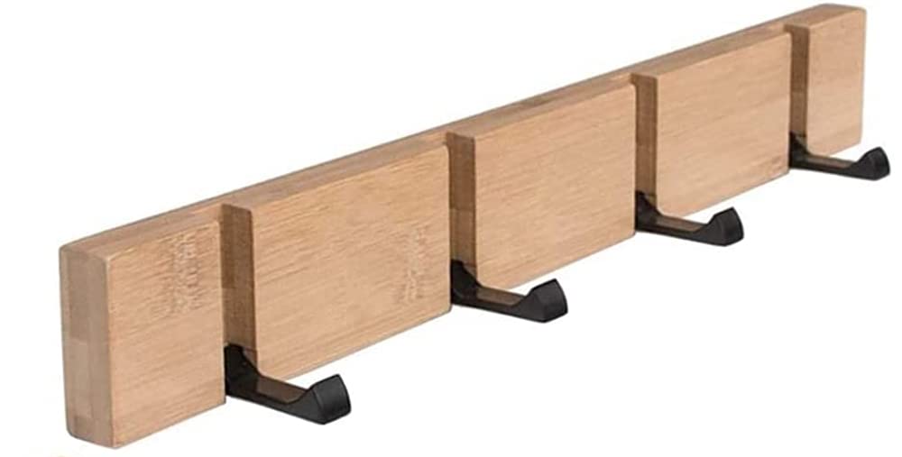 Cnfhfry Wood Coat Hooks， Solid Wall Coat Hook Over The Door Organzier Foldable Hanger Hat Rack For Hallway Bedroom-(,4 Hooks)