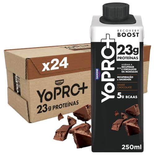 YoPRO Bebida Láctea UHT Chocolate Líquida Caixinha 250ml - 23g de Proteínas - Sem Lactose - Pack com 24 Unidades
