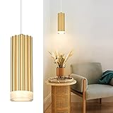 Ken & Ricky Gold Pendant Light Fixtures, LED Hanging Light Fixtures, Modern Kitchen Island Lighting