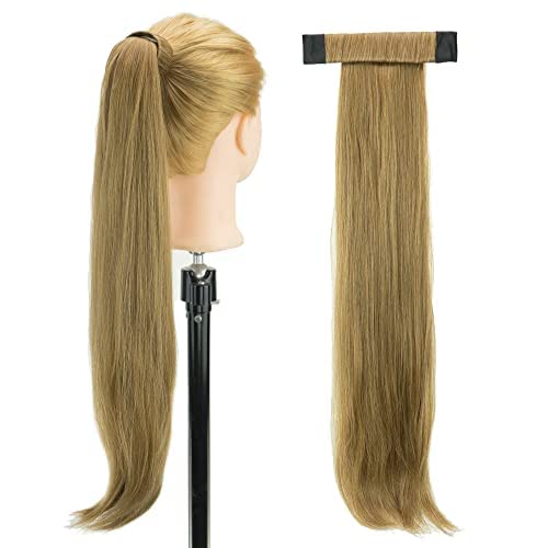 Miniatura 6 de IMISSU Novelly Design - Extensión de pelo largo ondulado con cola de caballo con diadema flexible (marrón claro)