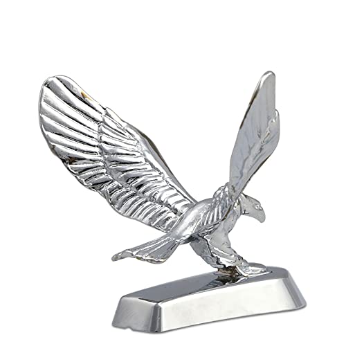 Flying Eagle Hood Ornament Sticker Birds Logo Fits Car 3D Stand Hood Bonnet Univeral Emblem Badge Decal Sculpture Ornaments Auto Styling Metal Hood Bonnet Emblem 3.7X2.6X2.6Inch (Chrome) #TOP1