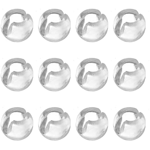 Beaded Chain Stop ZZLZX 12PCS 4 mm / 0.15 inch Clear Chain Crimp Stops for Beaded Chain, Blinds Bead Accessories Cover