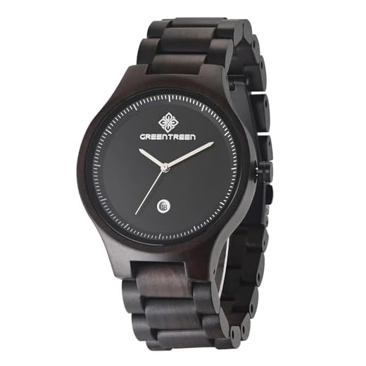GREENTREEN Reloj de Madera para Hombre, Analógica Relojes de Pulsera, Movimiento de Cuarzo Japonés, con Visualización de Fecha