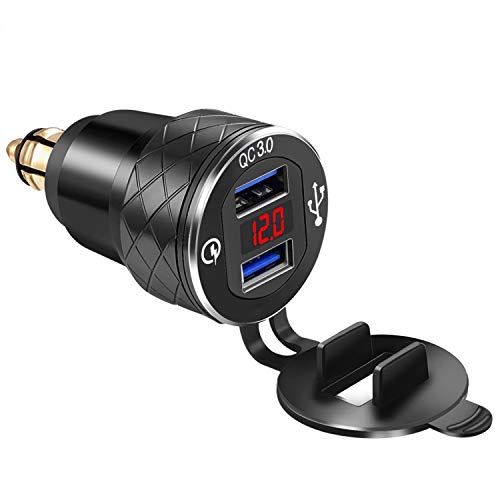 Display volatge: la spina DIN con voltmetro LED mostra la tensione in tempo reale della tua moto, che garantisce una guida facile e sicura.