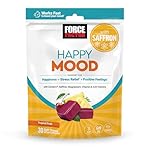 FORCE FACTOR Happy Mood, Mood Support and Mood Balance Supplement to Support Happiness, Positivity, and Stress, Made with Magnesium, Saffron, Zembrin, Non-GMO, Tropical Fruit Flavor, 30 Soft Chews