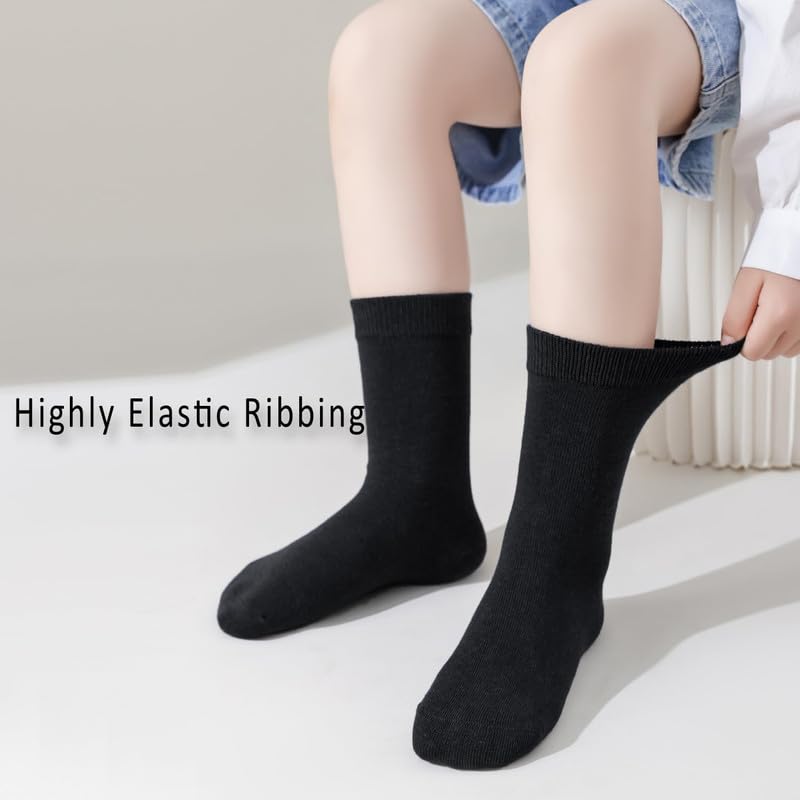Image of Boys & Girls Calf Length Solid School Socks (Pack of 3 Pairs)