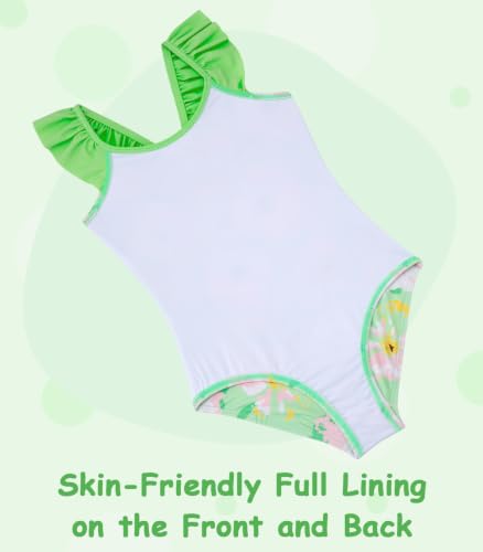 Image of DAXIANG Girls Ruffles One Piece Swimsuits Quick Dry Beach Sport Swimwear Toddler Kids Mermaid Unicorn Bathing Suit 4-10 Years