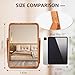 ZOROSY Desk Makeup Mirrors with Wood - Rectangle Wall-Mounted Mirrors Table Mirrors for Living Room Bedroom Birthday Gifts (10.5