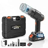 Nova - Aspirador Coche Potente - Soplador de Aire Potente y Aspirador de Mano con 19000PA 7 en 1 - Aspiradora Portatil de Motor sin Escobillas con Maletin para Oficina, Coche y Hogar.