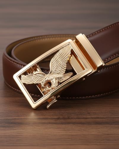 Image of WildHorn Men's Genuine Leather Belt for Men| Premium Auto-Lock Buckle | Adjustable up to 48 inch | Formal & Casual Wear | Micro-Adjust Fit | Stylish Gift Box Included