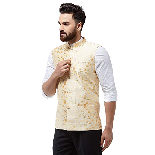 Image of SOJANYA (Since 1958 Men's Jacquard Silk Designer Waist Coat