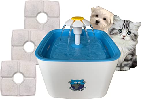 Fuente de agua para gatos y perros con 3 filtros de carbón miniatura 1