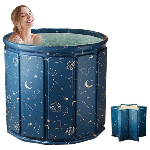 Image of Yagviz Newly Upgraded Portable Bath Tub for Adults -(70L x 65H cm) Foldable Cold Plunge Tub for Recovery - Collapsible Soaking Bath Tub for Shower Stall Home SPA - Outdoor Indoor Ice Bathtub