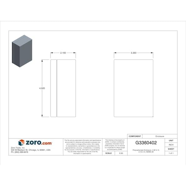 Caja negra polycarbonate 30 in largo 8 in ancho 6 in alto miniatura 2