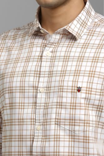 Image of Louis Philippe Men's Slim Fit Premium Cotton Easy Care, Soft Handfeel Full Sleeve Checks Casual Shirt