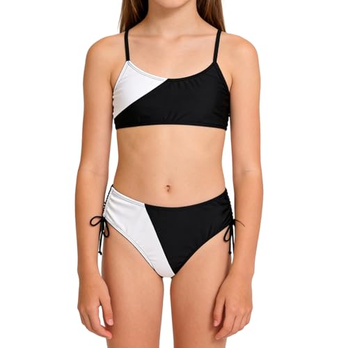 Genérico Trajes de baño niñas Bikini 2 Colores Tiras Ajustables Hombro niñas 7 16 años Moderno Fresco