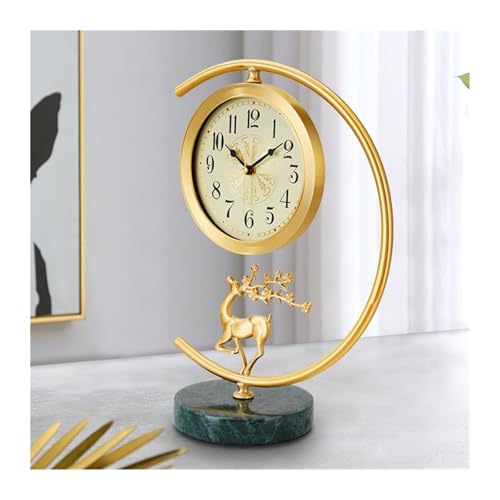 Reloj de mesa retro con esfera de 7 pulgadas y acabado estilo latón 8