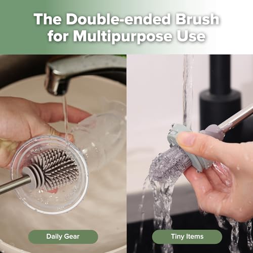 image for Haakaa Silicone Cleaning Brush - Baby Bottle Brush Cleaner for Breast 