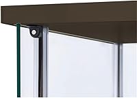 Vista 10 de BOWERY HILL Vitrina de cristal de 4 estantes con vigas de soporte cromadas y tapa /base marrón capuchino