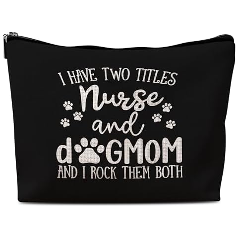 YeiHe Nurse and Dog Mom Makeup Bag, Dog Mom Gifts, Dog Gifts for Women, Nurse Gifts for Women Cosmetic Bag Zipper Pouch, Nursing Gift, Dog Lover Gifts for Women, Dog Owner Gifts for Women Cover