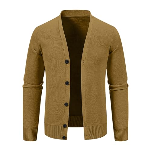 ADHOWBEW Cardigan Sweaters for Men Warm Casual Long Sleeve Big and Tall Cable Knit Fashion Sweaters