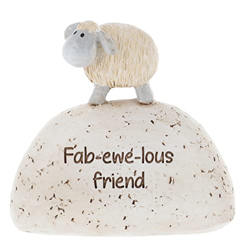 Shudehill Giftware Bonitas Figuras de Resina de Oveja con Diferentes Mensajes sinceros en la Base de Efecto Piedra (Nan Ewe Are Always There for me)