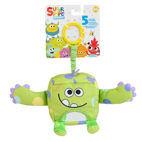 WowWee Super Simple Sensory Plush Monsters Hugo (Green) with 5+ Sensory Features (Ages 0+)