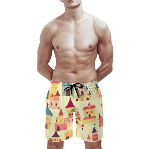 Magic Kingdom Castles Men's Swim Trunks Quick Dry Board Shorts Hawaiian Beach Shorts With Pocket3