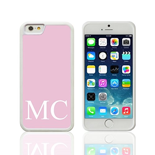 Jackster Trading LtdJackster Trading Ltd Personalised Silicone PINK LARGE INITIALS Case for Apple IPHONE (iPhone 8 PLUS, WHITE)