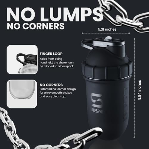 SHAKESPHERE Stainless Steel Shaker Bottle - 24oz Insulated Protein Shaker Bottle for Hot & Cold Drinks - Ideal for Shakes & Smoothies, Leak-Proof, BPA-Free, No Mixer Ball Needed, Matte-Black by SHAKESPHERE - Image 5