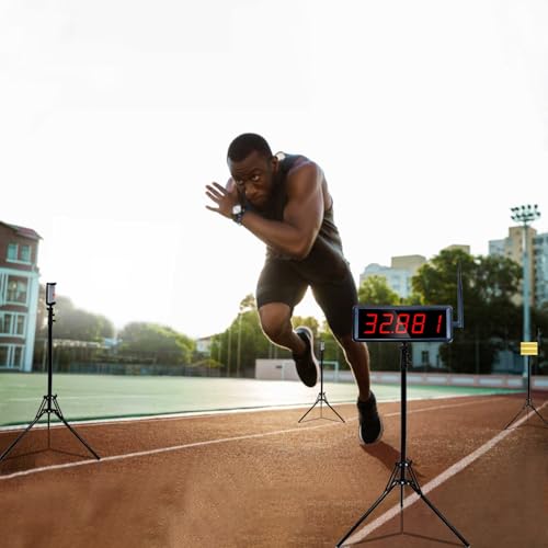Ousmile Wireless Laser Timer for Sprints, Stopwatch for Track 40 60 Yard Dash, Laser Sprint Timer System, Race Clock for Running/Track Field/Speed Tranning(High Stand) by Ousmile - Image 3