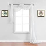 Warm Home Designs Standard 54" (Width) x 144" (Length) Sheer Ivory (Off White) Window Scarf. All Pre