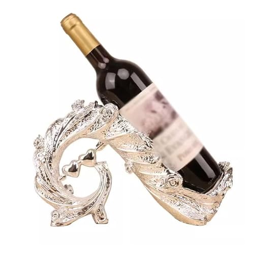 Soporte para botellas de vino de resina plateado miniatura 1