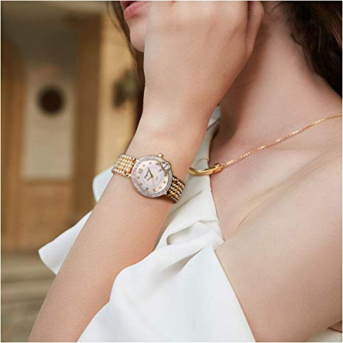 SIBOSUN Ladies Watches,Bling Watch Ladies with Gold Stainless Steel Band, Fashion Bracelet Crystal Quartz Dress Watches for Women