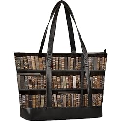 TropicalLife Estantería de madera para mujer, bolsa de mano para laptop, estantería de madera con cremallera, bolsa de lona grande, bolsa de mensajero para viajes, compras, oficina, color, 15 L