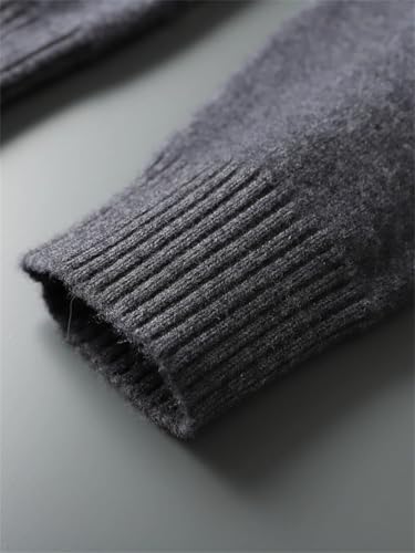 Men's Long Sleeve Cardigan Sweaters Loose Slim Fit Mock Neck Knitted Cashmere Sweater Men Cardigan Sweaters with Buttons 7