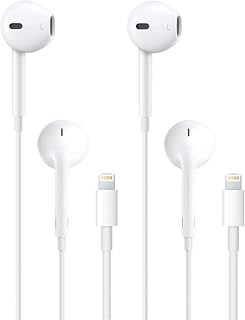 Case Logic Apple Earbuds Headphones Wired Lightning Connector,2 Pack [Apple MFi Certified](Built-in Microphone & Volume Control) iPhone Earphones iPhone 14/13/12/SE/11/XR/XS/X/8/7-All iOS, White