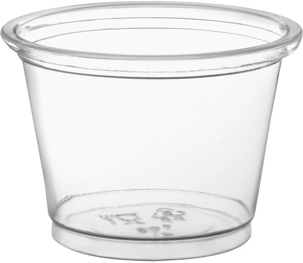 Clear Plastic Souffle Portion Cup, 1 oz Capacity, Round, BPA Free, Microwavable, Recyclable Polypropylene, 2500 per Case