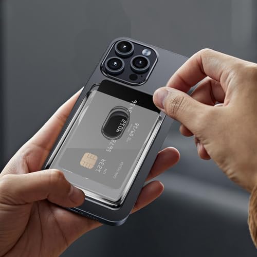 カードウォレット クリア ケース スリム ウォレット カード2枚収納 透明 マグセーフ対応 マグネット搭載 非接触式ICタッチ決済可