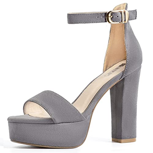 IDIFU Women's Platform Chunky High Heel Sexy Sandals Ankle Strap Open Toe Heeled Shoes for Wedding...