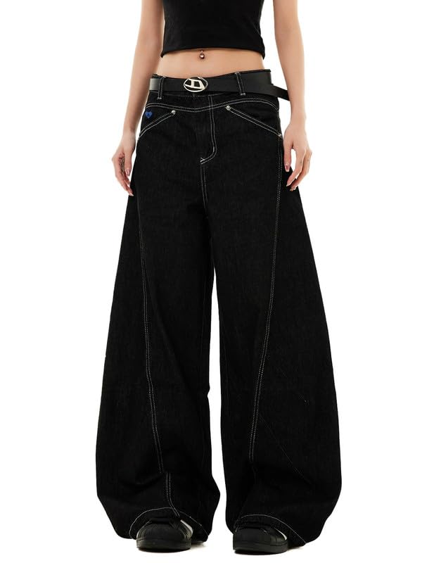 Aelfric Eden Herren Baggy Jeans Vintage Rivets Denim Hosen Damen Wide Leg Jeanshose Hip Hop Streetwear Skateboard