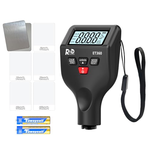 Lackmessgerät Auto RDINSCOS Schichtdickenmessgerät Autolack Lackdickenmessgerät für Auto Car Karosserie 0-1500μm LCD Display Für Eisen Aluminium und Zinkdetektion