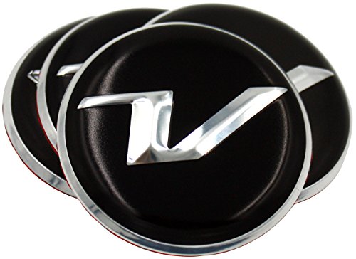 V Logo Wheel Cap Emblem Overlay Set 4pc for Veloster (Loden)