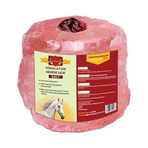 Barakah Himalayan Animal Horse Lick Natural Pink Salt Natural Rock Salt with Hanging Rope Suitable for All Animals 11.5kg | Product from Pakistan
