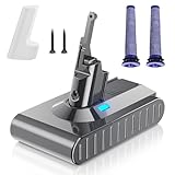 Upgraded 21.6V 7000mAh Replacement for Dyson V8 Battery 215681 967834-05 Compatible with Dyson V8 SV10 Absolute/Animal/Motorhea/Fluffy Carbon Fiber SV10 Cord-Free Handheld Vacuum Li-ion,Filters