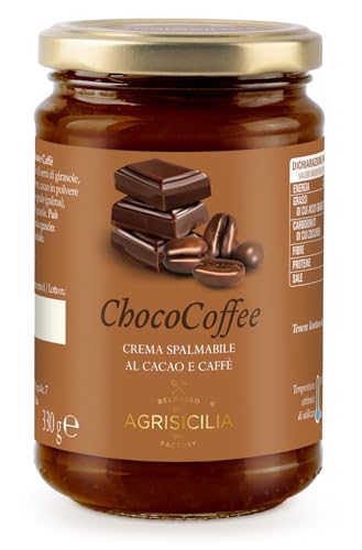 ChocoCoffee, crema spalmabile al cacao e caffè, ideale per colazione e per merenda, vasetto da 330 grammi