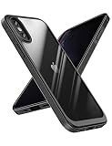 Quikbee Designed for iPhone X/XS Coque de Protection antidérapante en Cristal Transparent Anti-jaunissement de qualité Militaire pour iPhone X/XS 5,8' 2021 (Noir)
