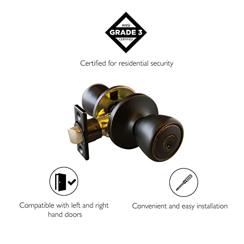 Design House Terrace Keyed Entry Door Knob, Oil Rubbed Bronze, 6-Way Universal, 728709 by Design House - Image 4