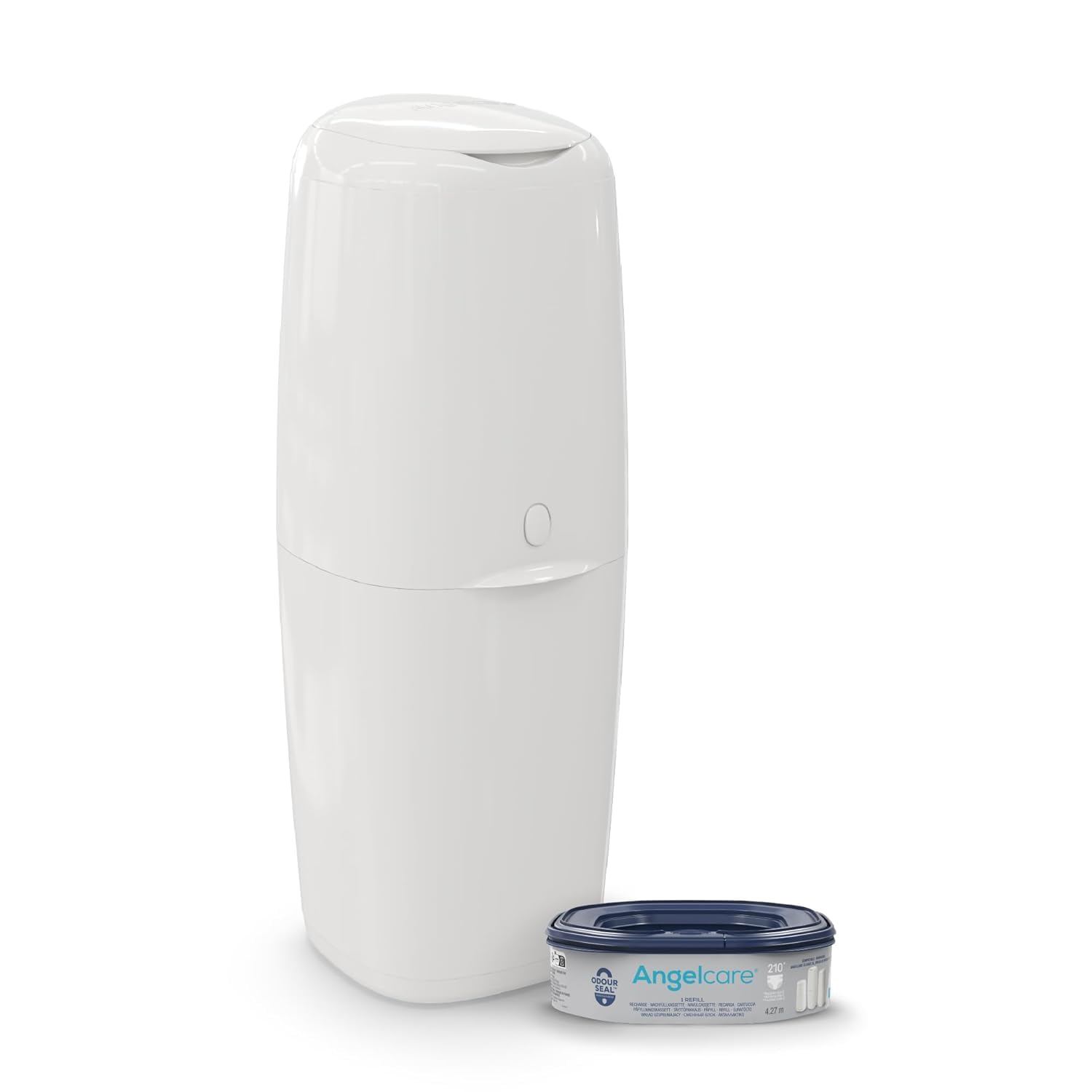 Angelcare Classic Xl Nappy Bin, New Low-Cost Solution, Holds Up To 70 Nappies, No Twist No Fuss, Less Plastic Used, Includes 1X Octagonal Refill Cassette