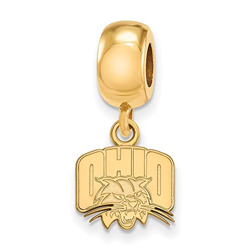 Ohio Extra Small (3/8 Inch) Dangle Bead Charm (Gold Plated)